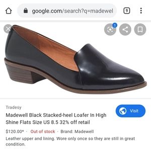 Madewell black stacked- heel loafer